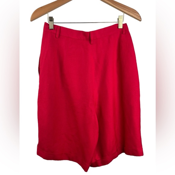 Linen blended red Bermudas short sizes 8, summer linen blended Bermuda - Picture 4 of 16